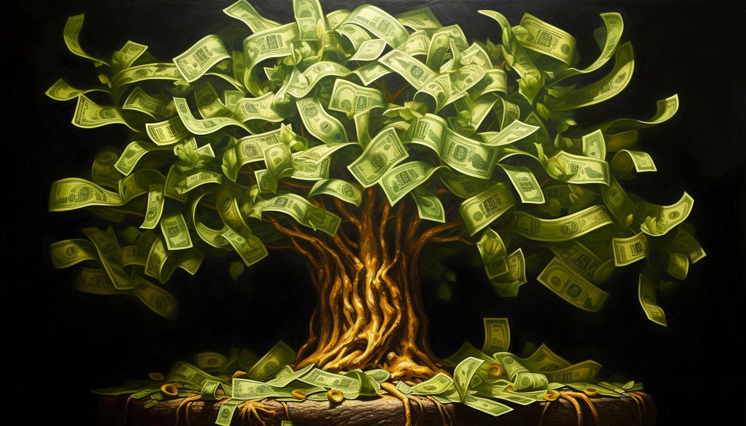 Fictional illustration of a money tree